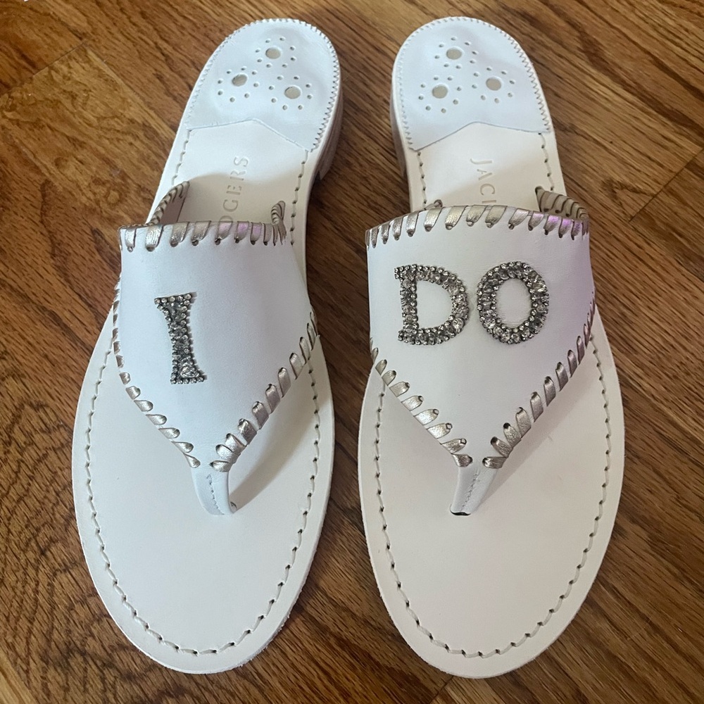 Jack Rogers ‘I do’ Sandals - never worn. Size 9